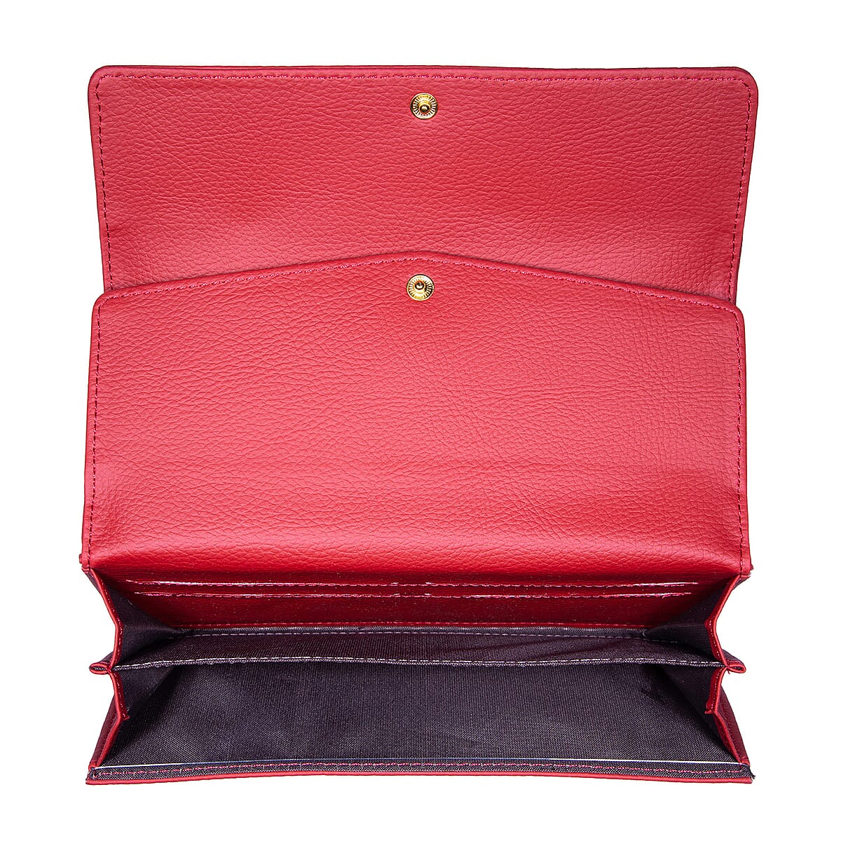 Passage Red Faux Leather 2 Flap Wallet image number 7