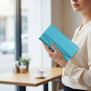 Passage Turquoise Faux Leather 2 Flap Wallet