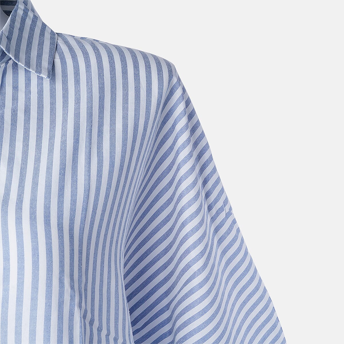 TAMSY Grey Stripe Button up Oversized Maxi Shirt Dress - One Size Fits Most image number 3