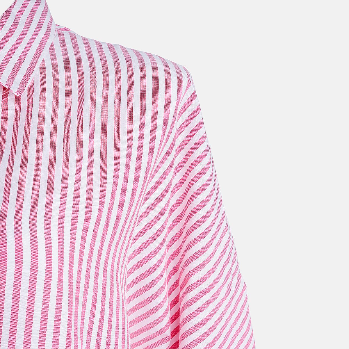 TAMSY Pink Stripe Button up Oversized Maxi Shirt Dress - One Size Fits Most image number 3