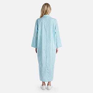 TAMSY Teal Stripe Button up Oversized Maxi Shirt Dress - One Size Fits Most