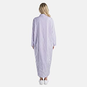 TAMSY Purple Stripe Button up Oversized Maxi Shirt Dress - One Size Fits Most
