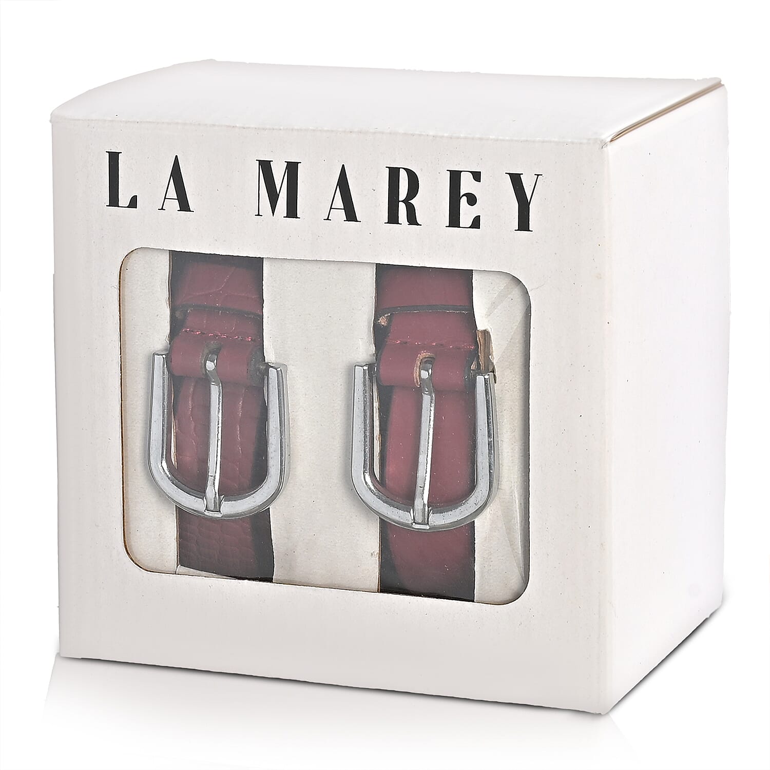 LA Marey Wine Croco Genuine Leather Women's Set of 2 Belt (42 inches)