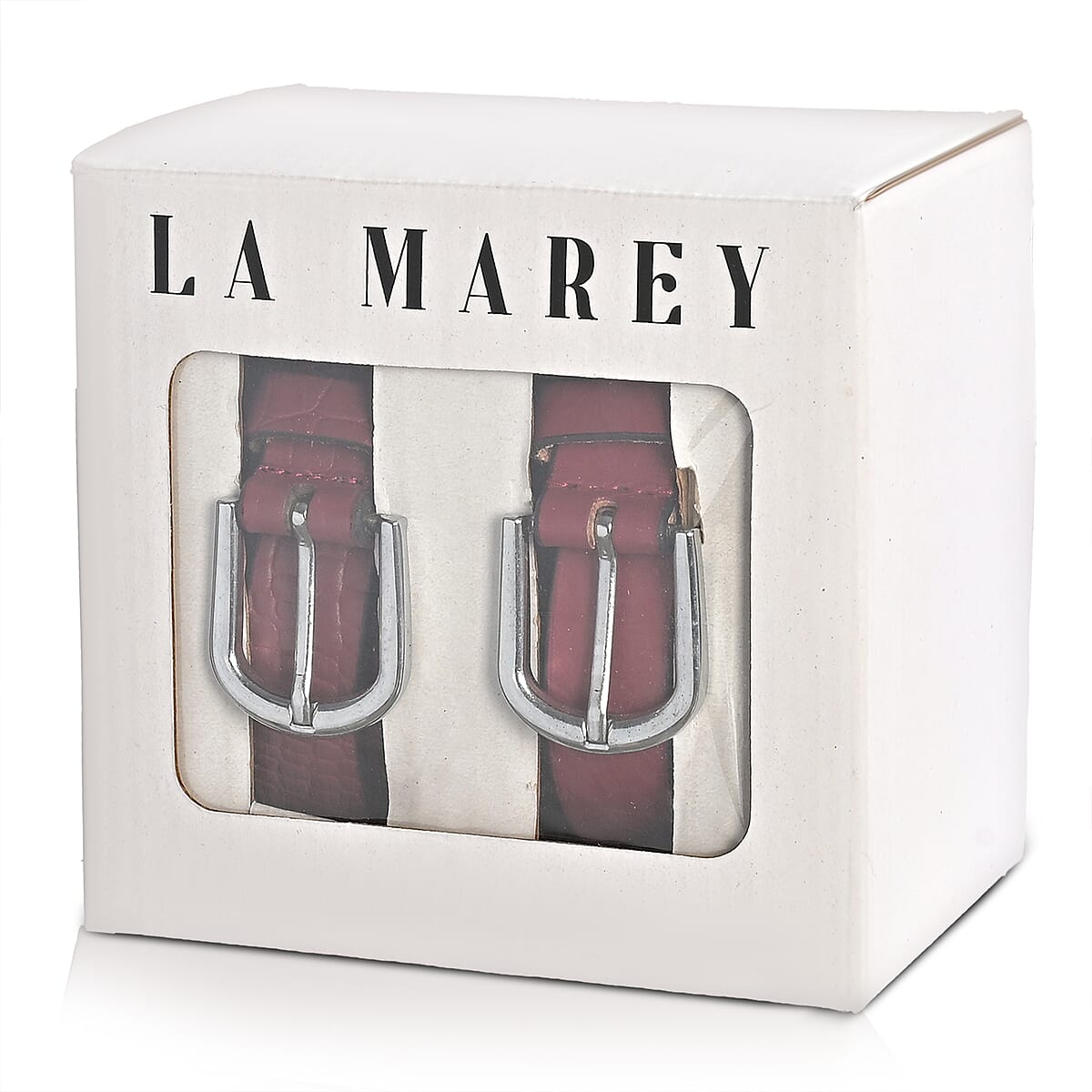 LA Marey Wine Croco Genuine Leather Women's Set of 2 Belt (42 inches) image number 5