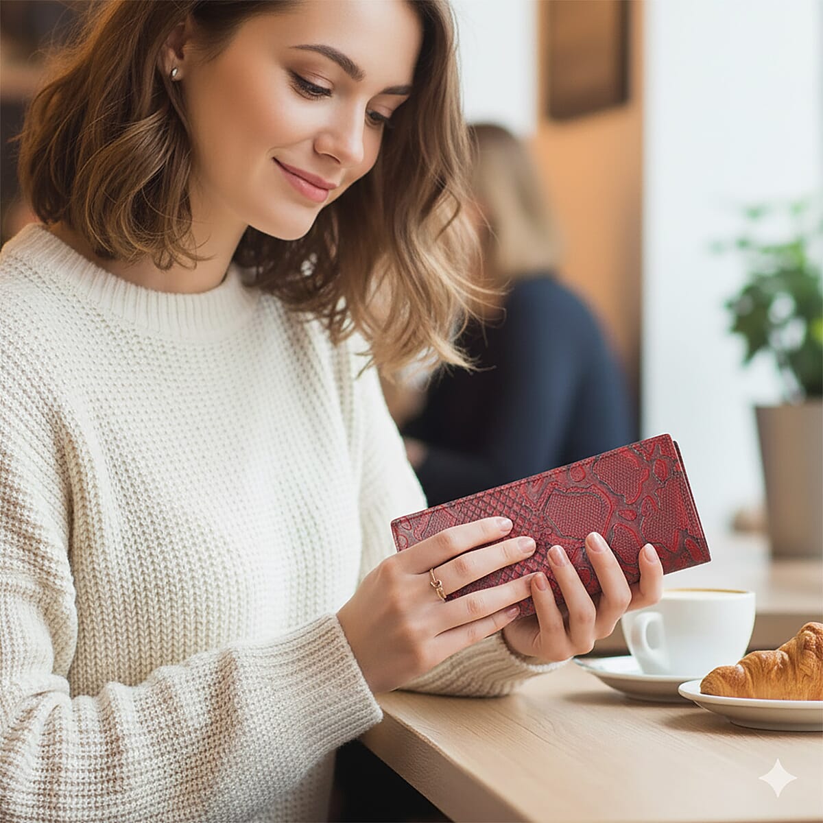 Tamsy Red Python Print Genuine Leather with RFID Wallet image number 3