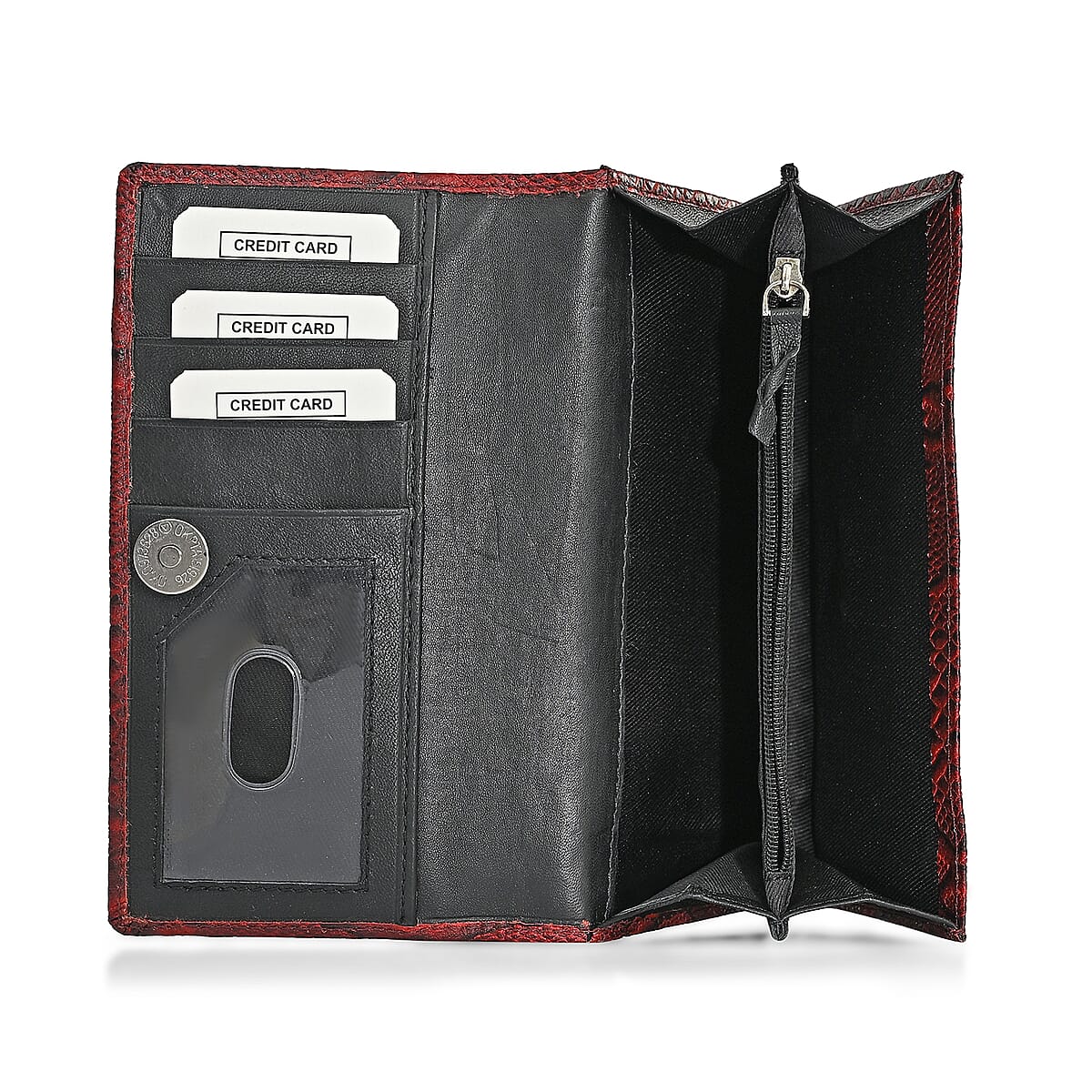 Tamsy Red Python Print Genuine Leather with RFID Wallet image number 7