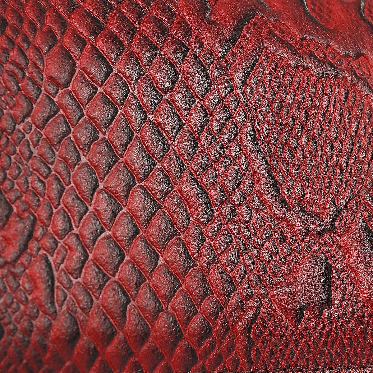 Tamsy Red Python Print Genuine Leather with RFID Wallet image number 8