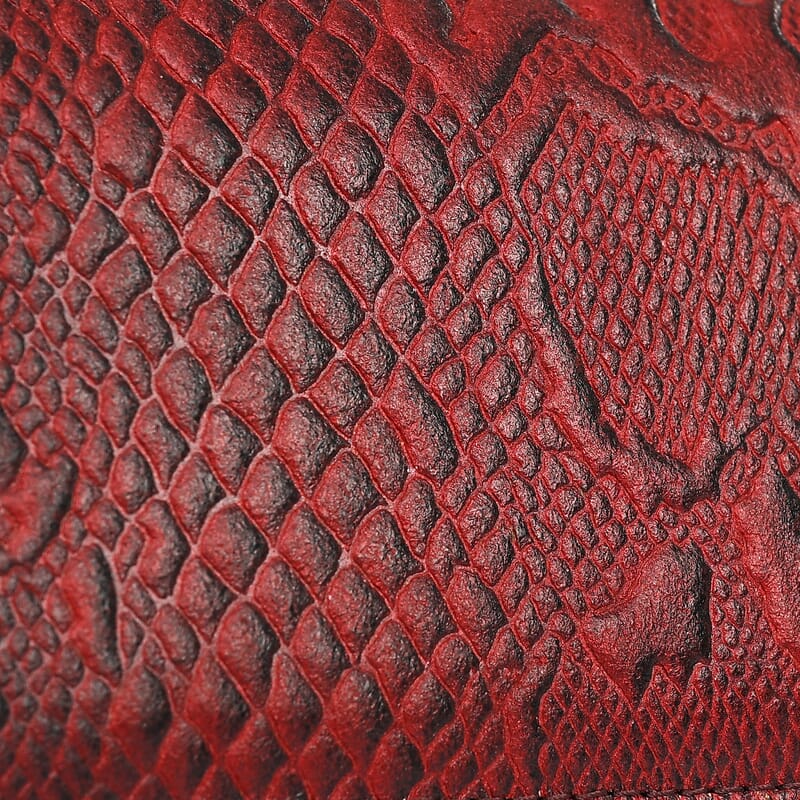 La Marey Red Python Print Genuine Leather with RFID Wallet