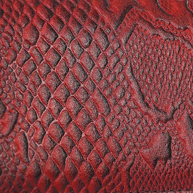 Tamsy Red Python Print Genuine Leather with RFID Wallet