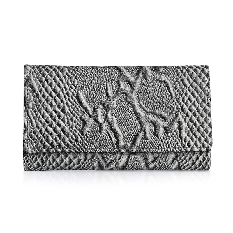 La Marey Off White Python Print Genuine Leather with RFID Wallet