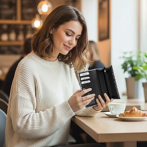 Tamsy Off White Python Print Genuine Leather with RFID Wallet