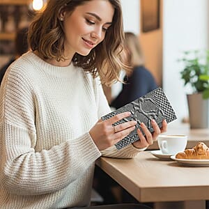 Tamsy Off White Python Print Genuine Leather with RFID Wallet