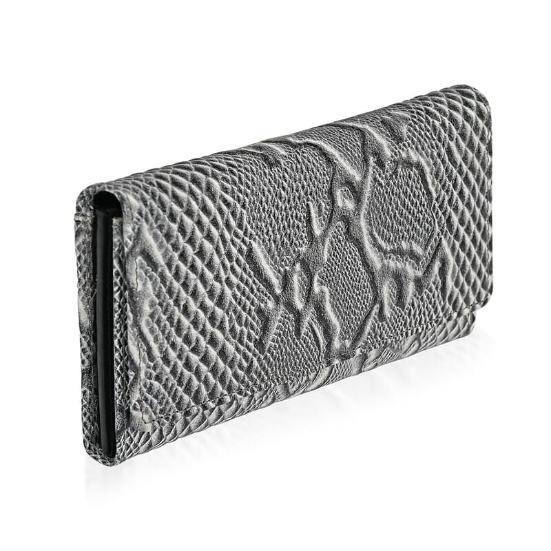 La Marey Off White Python Print Genuine Leather with RFID Wallet