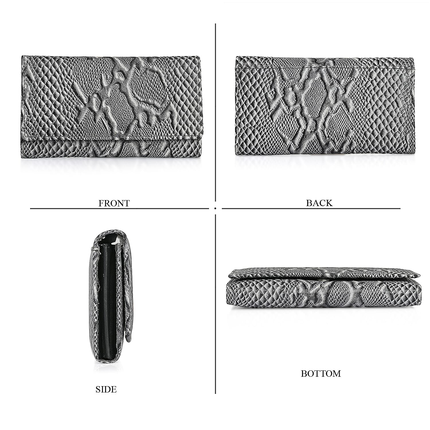 Tamsy Off White Python Print Genuine Leather with RFID Wallet