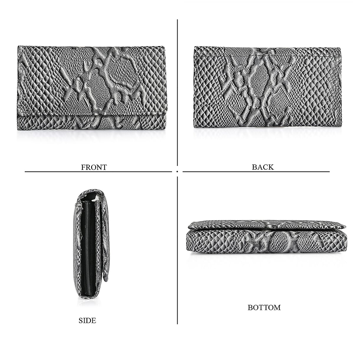 Tamsy Off White Python Print Genuine Leather with RFID Wallet image number 6