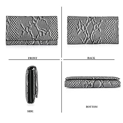 Tamsy Off White Python Print Genuine Leather with RFID Wallet