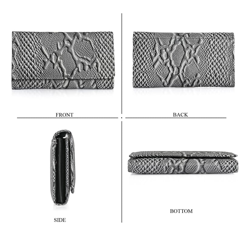 La Marey Off White Python Print Genuine Leather with RFID Wallet