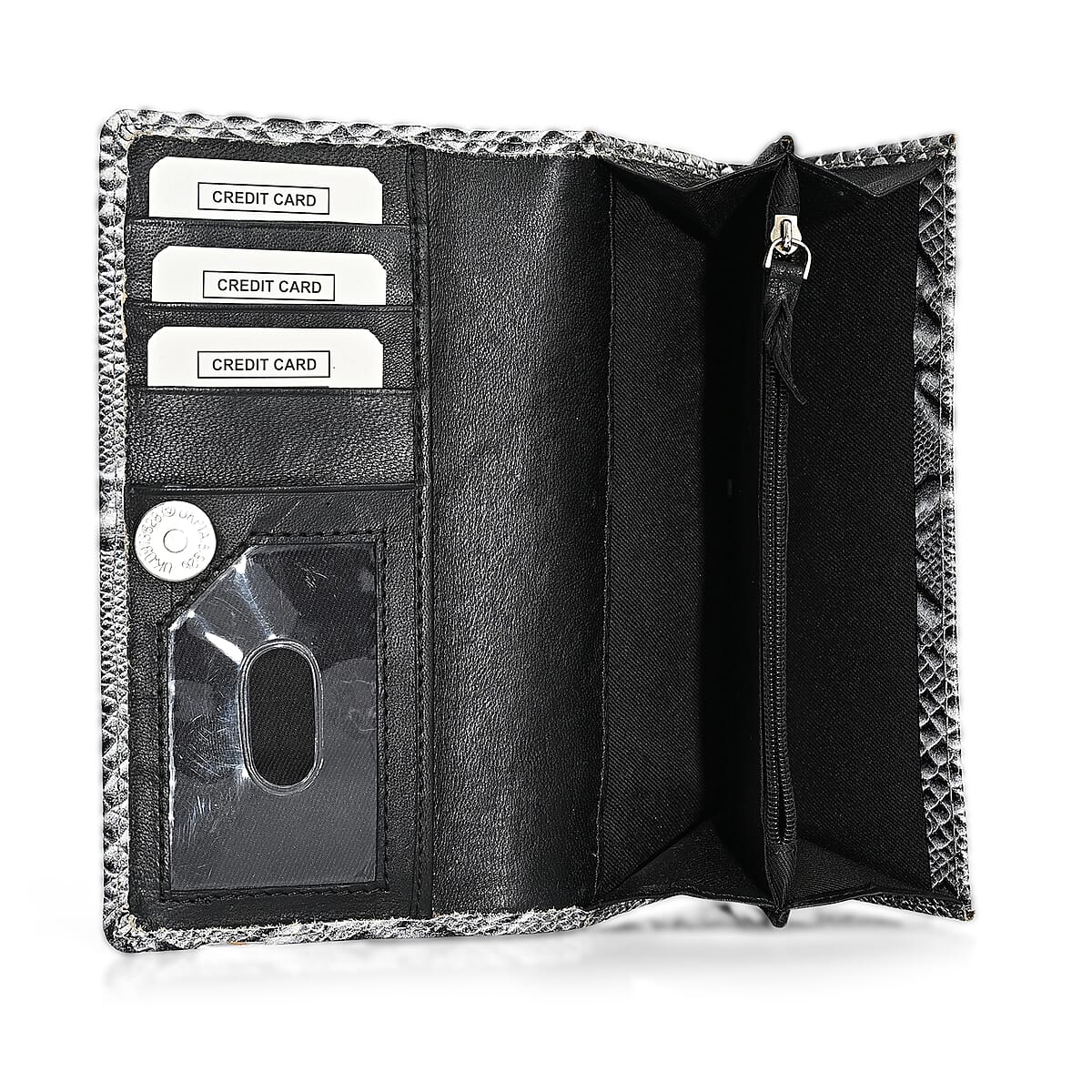 Tamsy Off White Python Print Genuine Leather with RFID Wallet image number 7