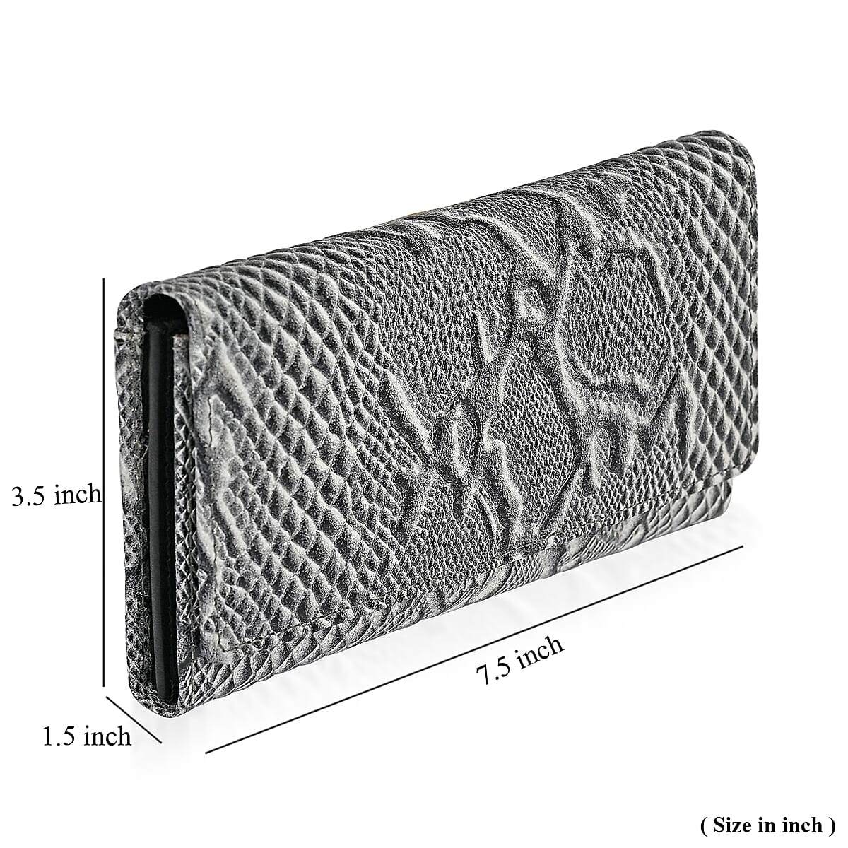 Tamsy Off White Python Print Genuine Leather with RFID Wallet image number 9