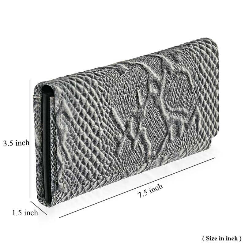 La Marey Off White Python Print Genuine Leather with RFID Wallet
