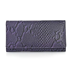 Tamsy Purple Python Print Genuine Leather with RFID Wallet
