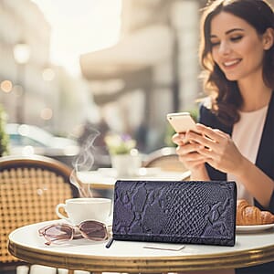 Tamsy Purple Python Print Genuine Leather with RFID Wallet