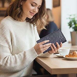 Tamsy Purple Python Print Genuine Leather with RFID Wallet