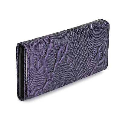 Tamsy Purple Python Print Genuine Leather with RFID Wallet