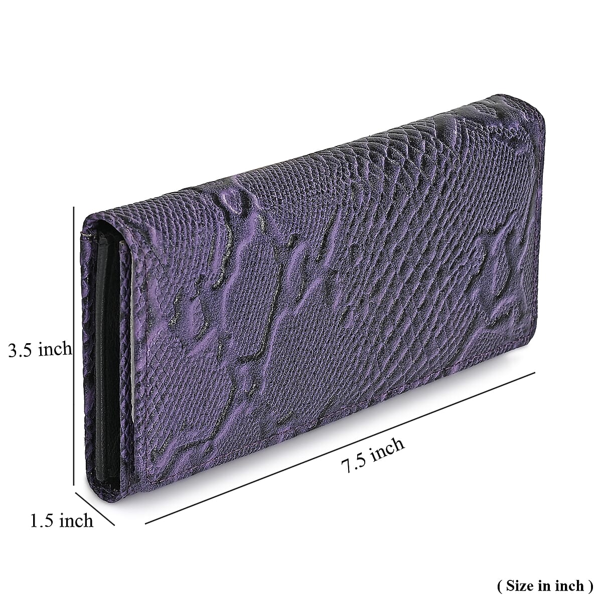 Tamsy Purple Python Print Genuine Leather with RFID Wallet image number 9