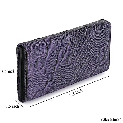 Tamsy Purple Python Print Genuine Leather with RFID Wallet