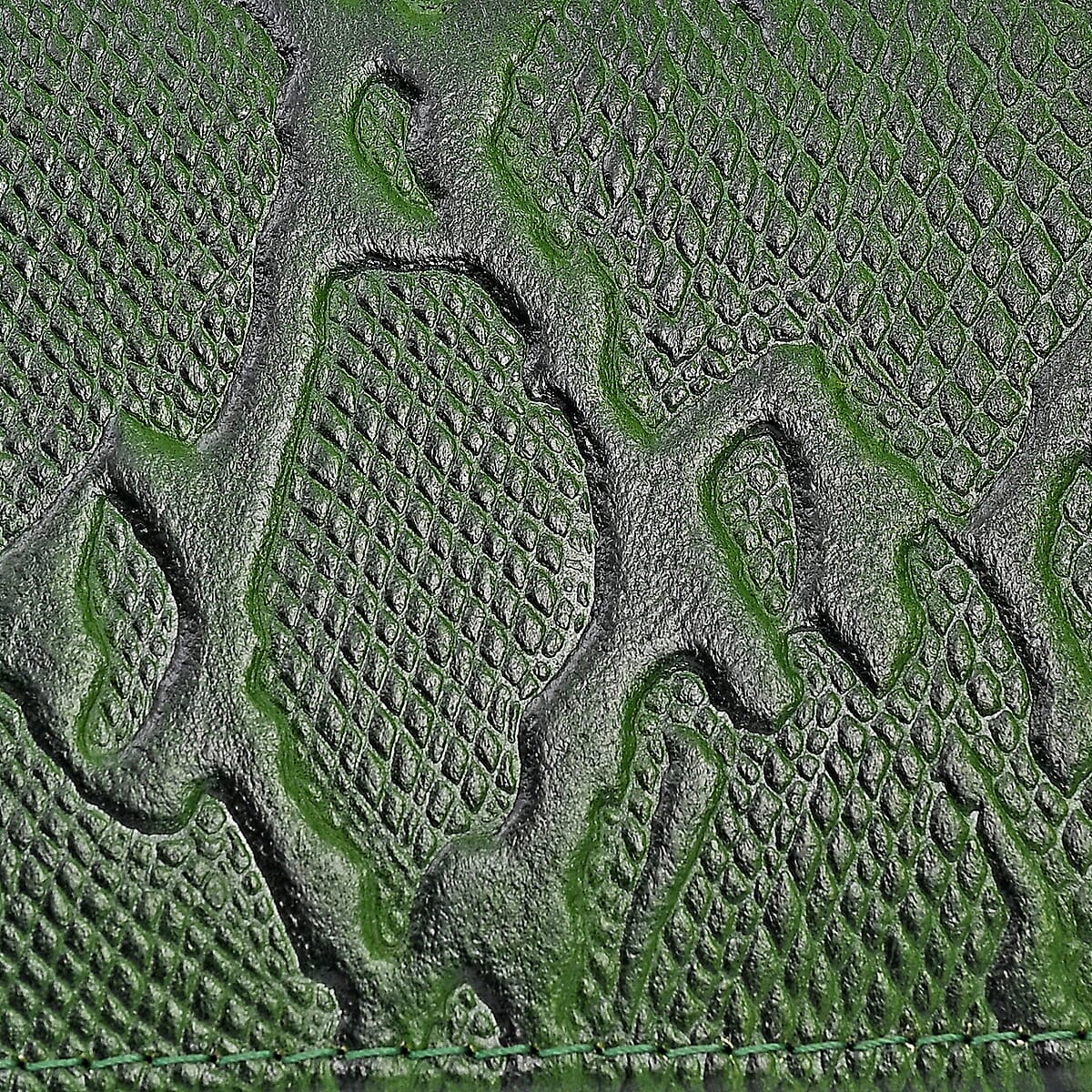 Tamsy Green Python Print Genuine Leather with RFID Wallet image number 8