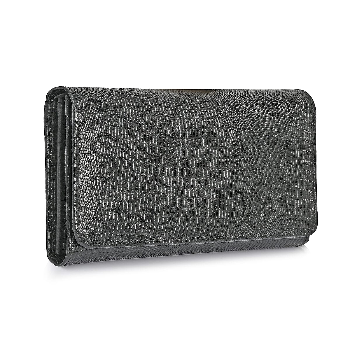Tamsy Black Lizard Print Genuine Leather with RFID Wallet image number 5