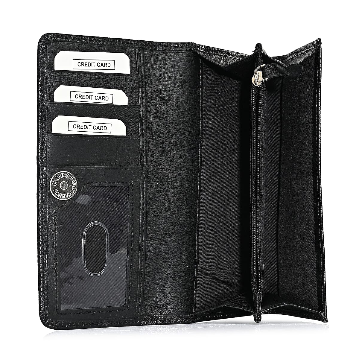 Tamsy Black Lizard Print Genuine Leather with RFID Wallet image number 7