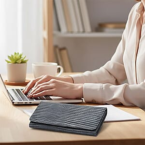 Tamsy Gray Lizard Print Genuine Leather with RFID Wallet