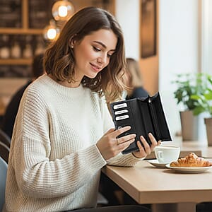 Tamsy Gray Lizard Print Genuine Leather with RFID Wallet