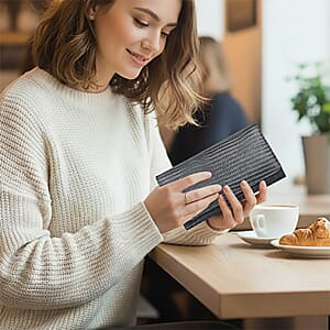 Tamsy Gray Lizard Print Genuine Leather with RFID Wallet