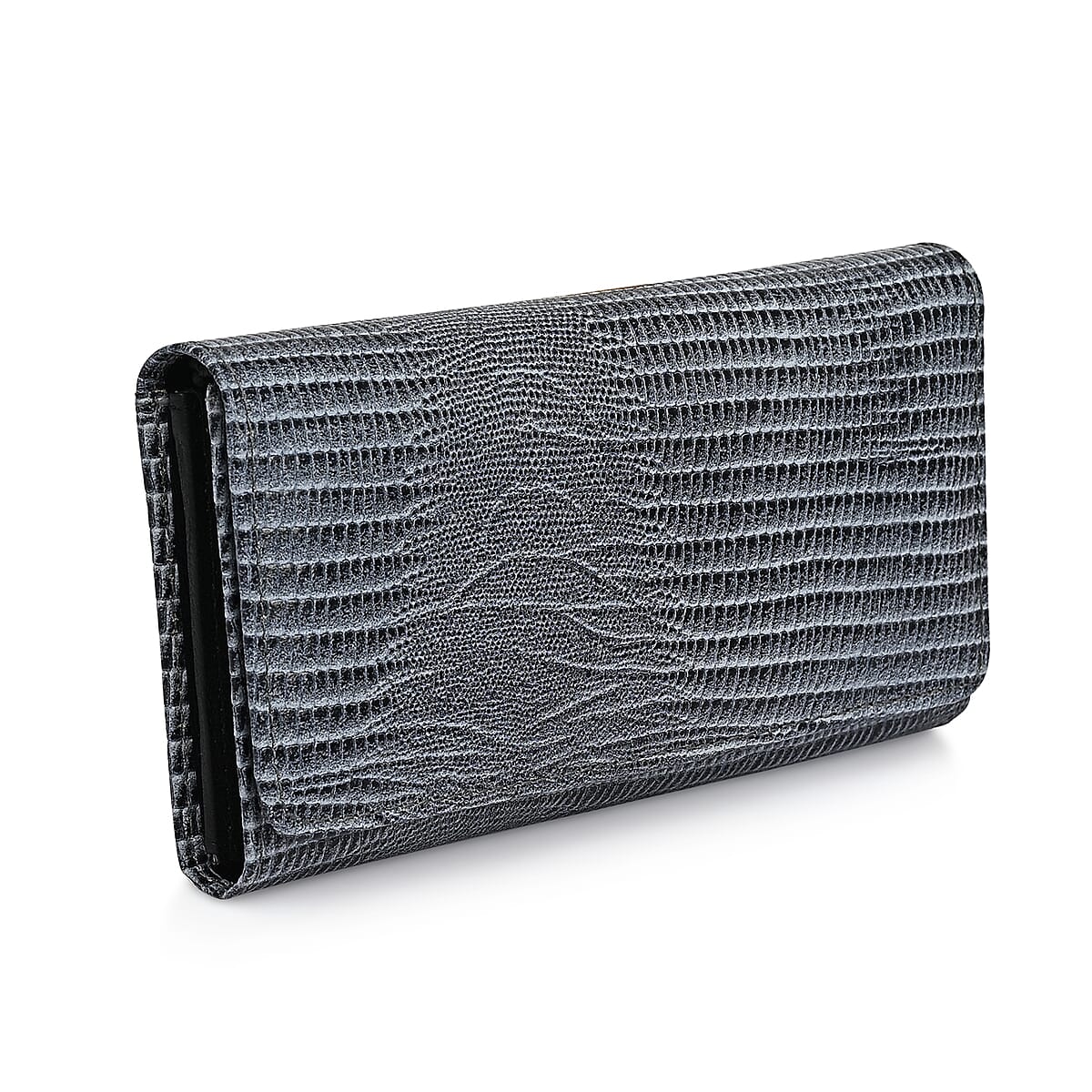 Tamsy Gray Lizard Print Genuine Leather with RFID Wallet image number 5