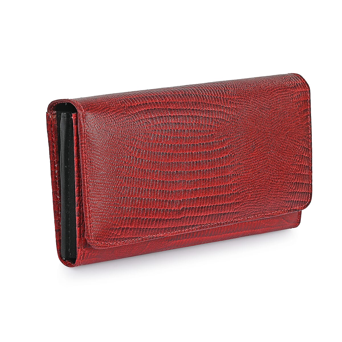Tamsy Wine Lizard Print Genuine Leather with RFID Wallet image number 5