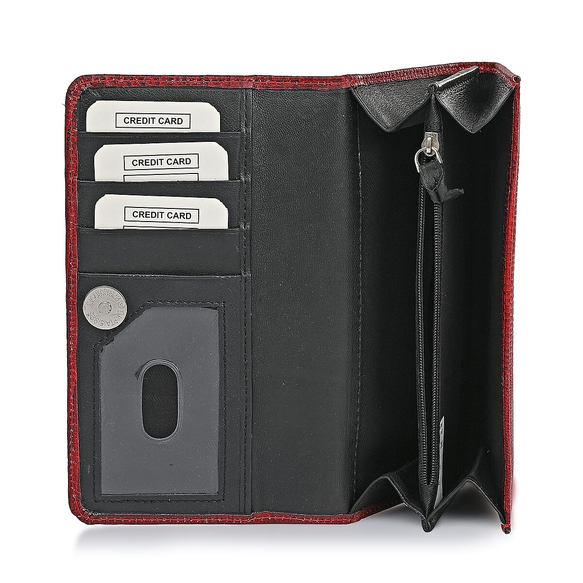 Tamsy Wine Lizard Print Genuine Leather with RFID Wallet image number 7