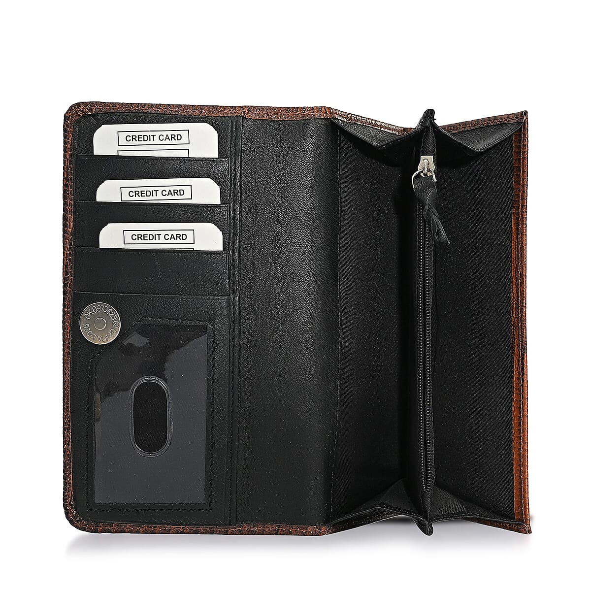 Tamsy Brown Lizard Print Genuine Leather with RFID Wallet image number 7