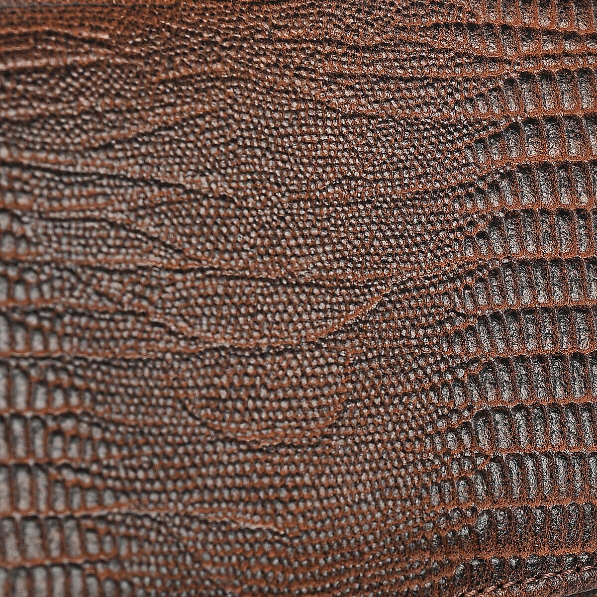 Tamsy Brown Lizard Print Genuine Leather with RFID Wallet image number 8