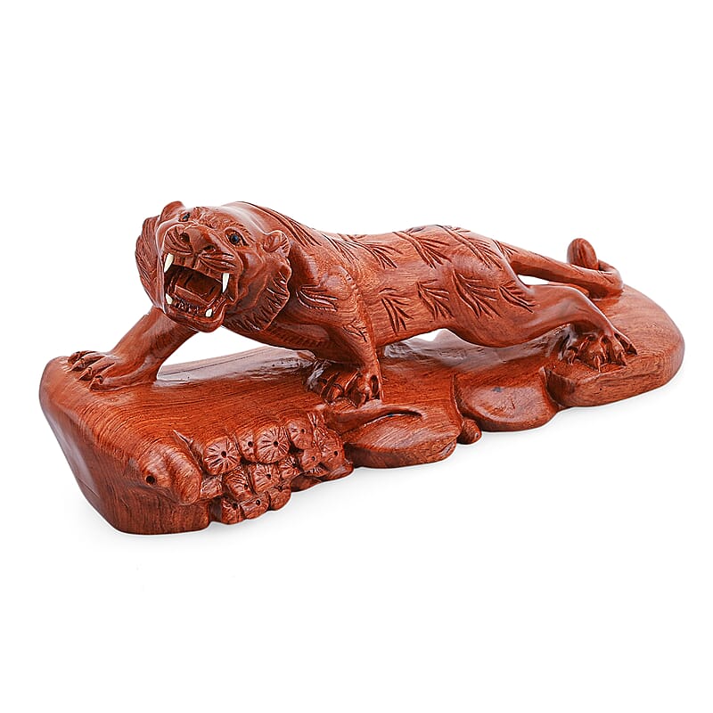 Livmore Tiger Wooden Sculpture 11.81 Inches
