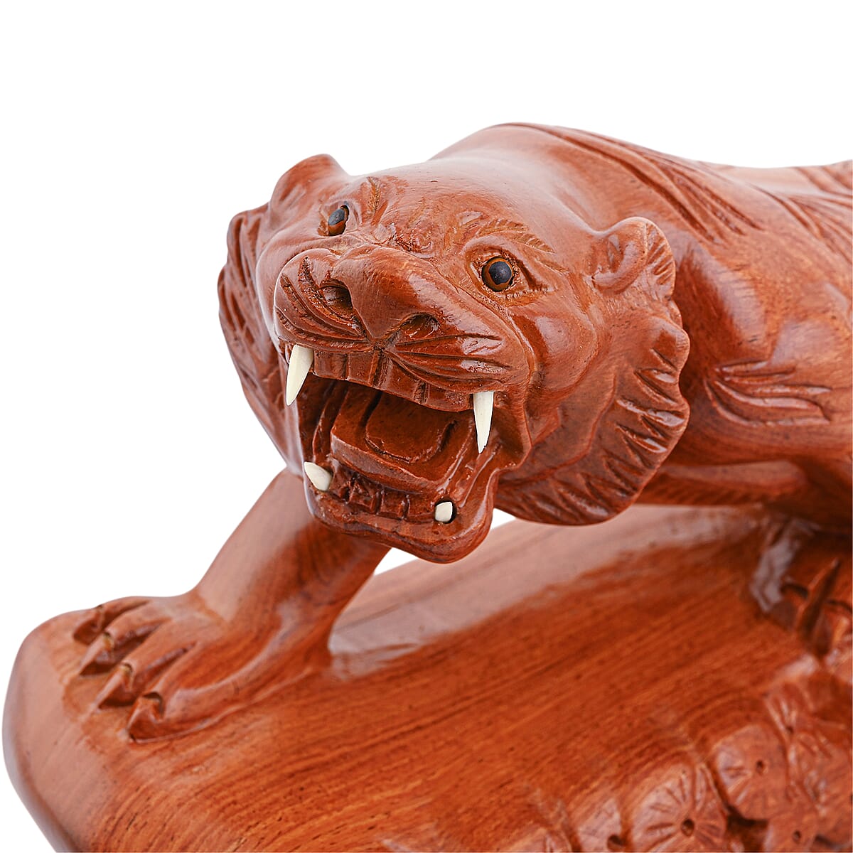 Livmore Tiger Wooden Sculpture 11.81 Inches image number 4