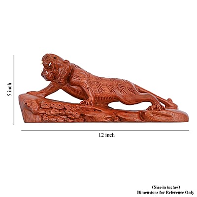 Livmore Tiger Wooden Sculpture 11.81 Inches