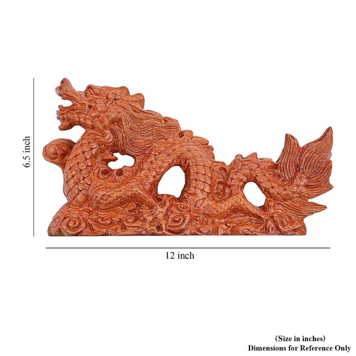 Livmore Dragon Wooden Sculpture 11.81 Inches image number 6