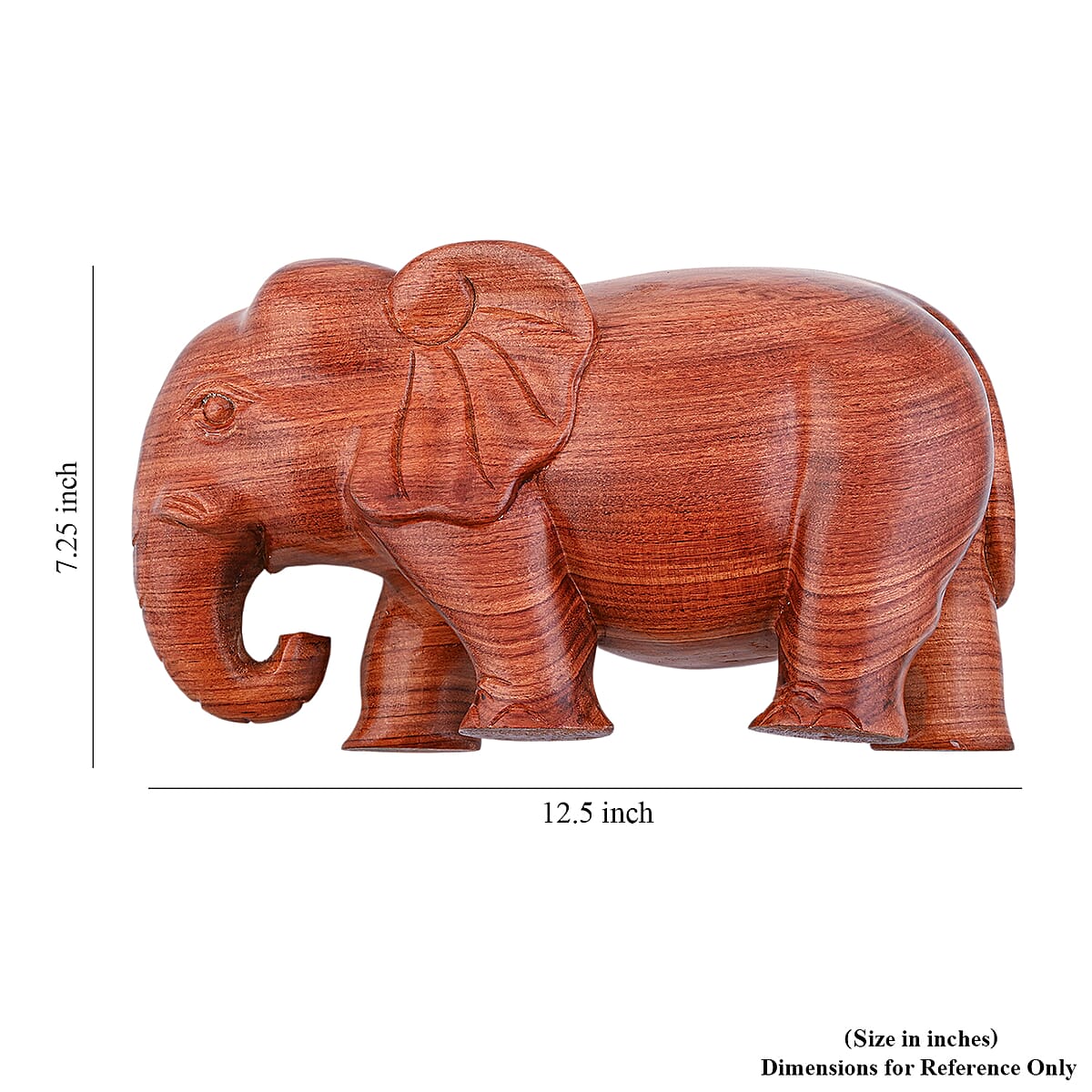 Livmore Elephant Wooden Sculpture 11.81 Inches image number 7