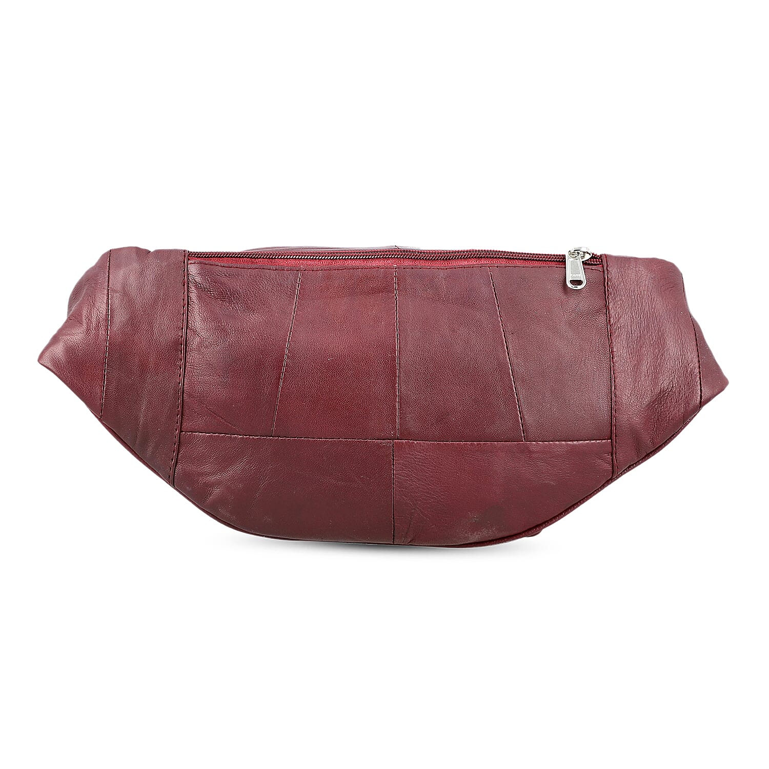 La Marey Burgundy Genuine Leather Fanny Pack with RFID Protection