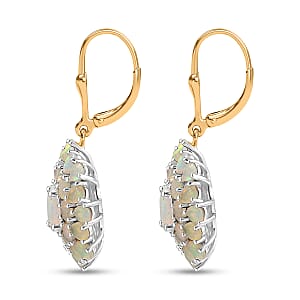 D'Joy Premium Ethiopian Welo Opal 7.25 ctw Bloom Earrings in 18K Vermeil YG and Rhodium Over Sterling Silver