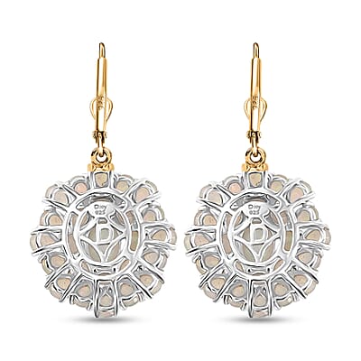 D'Joy Premium Ethiopian Welo Opal 7.25 ctw Bloom Earrings in 18K Vermeil YG and Rhodium Over Sterling Silver
