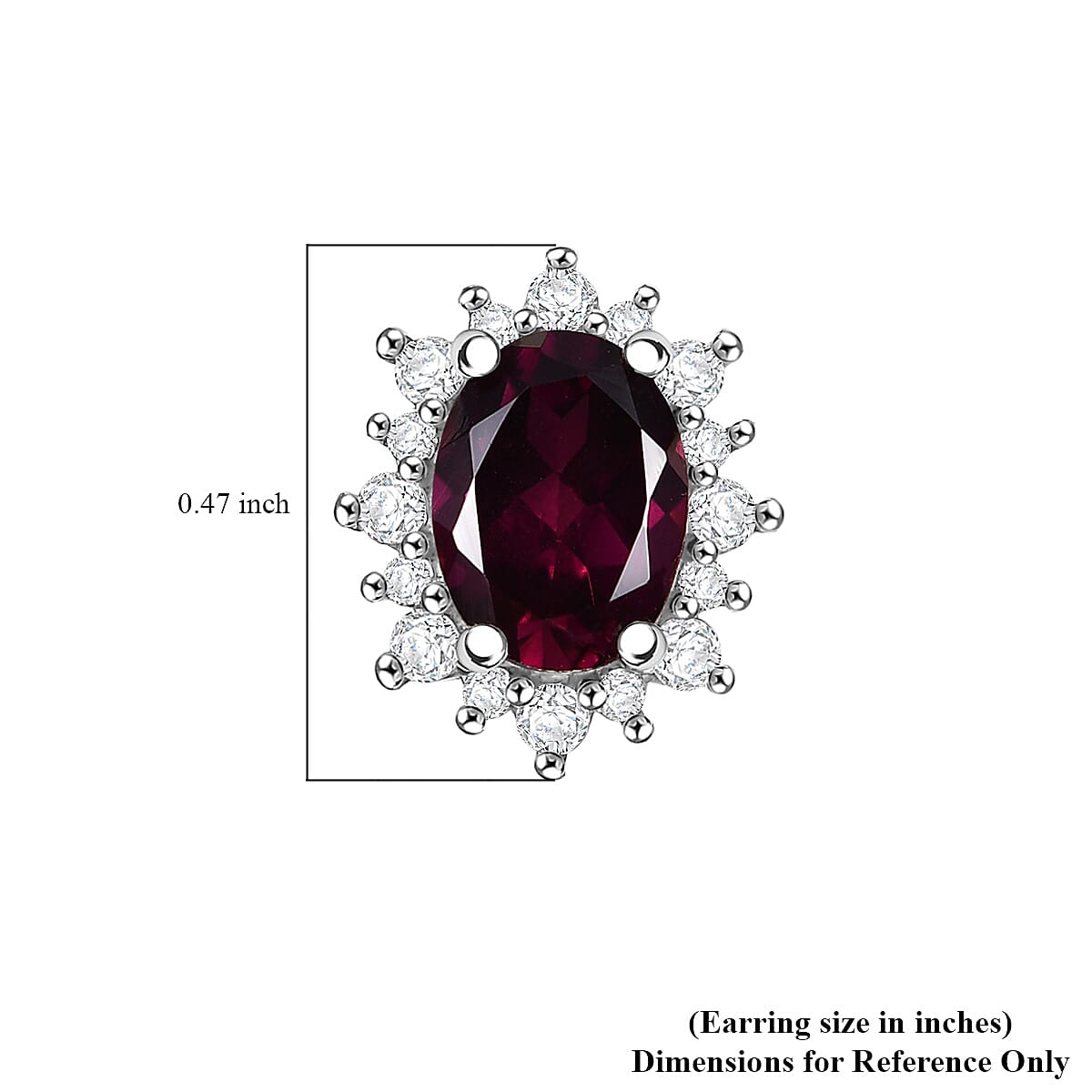 D'Joy Orissa Rhodolite Garnet and White Zircon 2.35 ctw Radiance of Sunburst Earrings in Platinum Over Sterling Silver